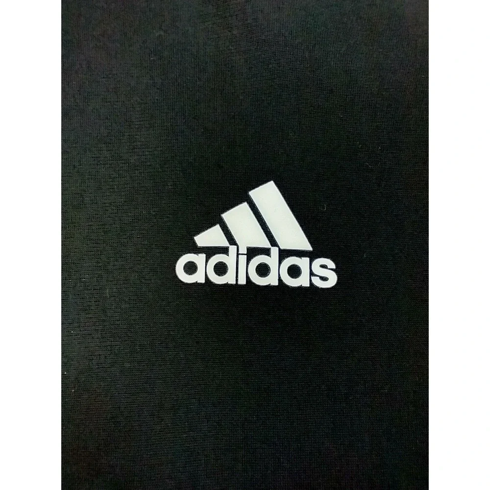 Adidas Mens Track Jacket‎ Black White 3 Stripe Full Zip Sportswear Size Medium